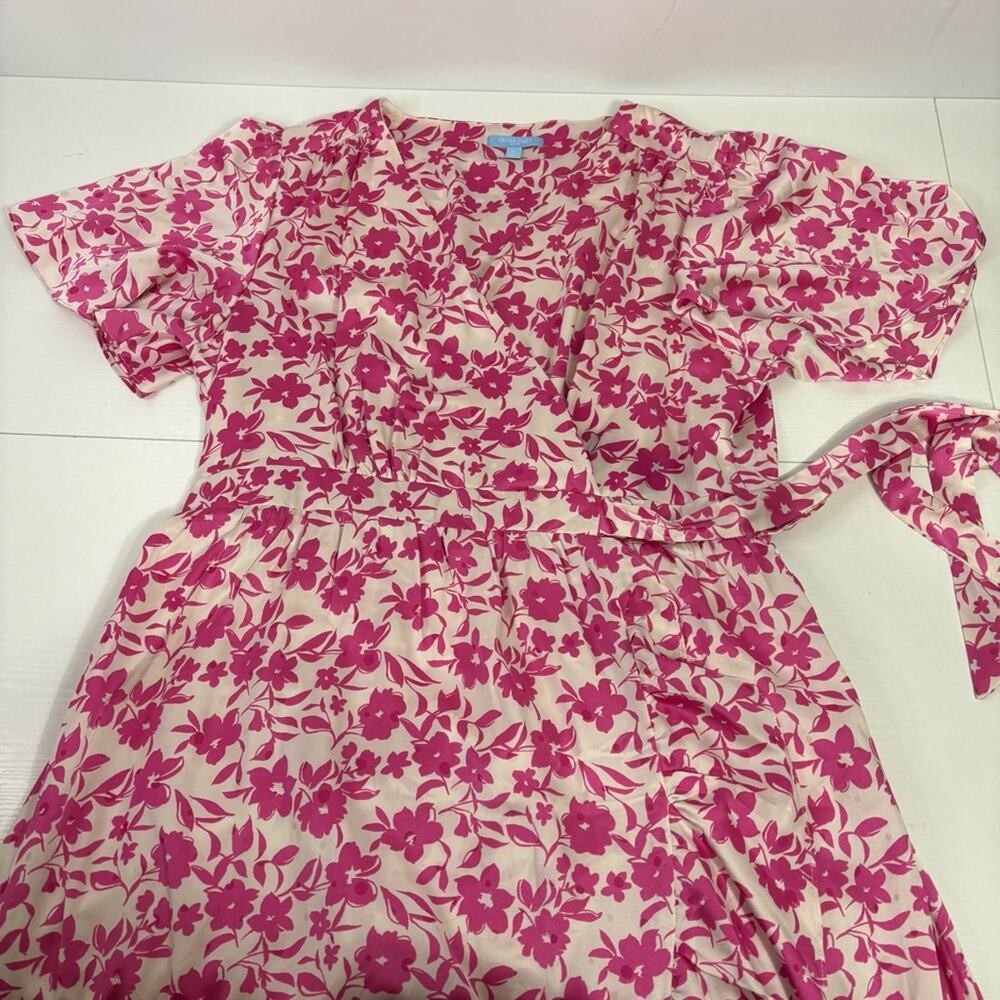 Draper James Pink and White Ruffled Maxi Faux Wrap Dress Size XL II0662 - Picture 5 of 10